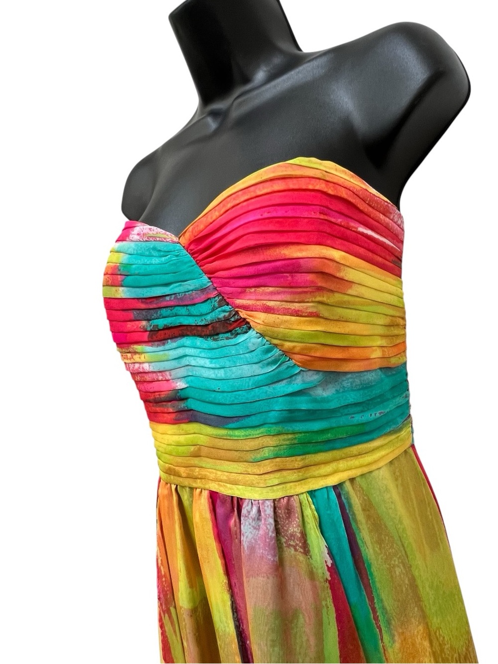 Laundry by Shelli Segal Watercolor Strapless Maxi Dress Size 10 - Picture 5 of 15